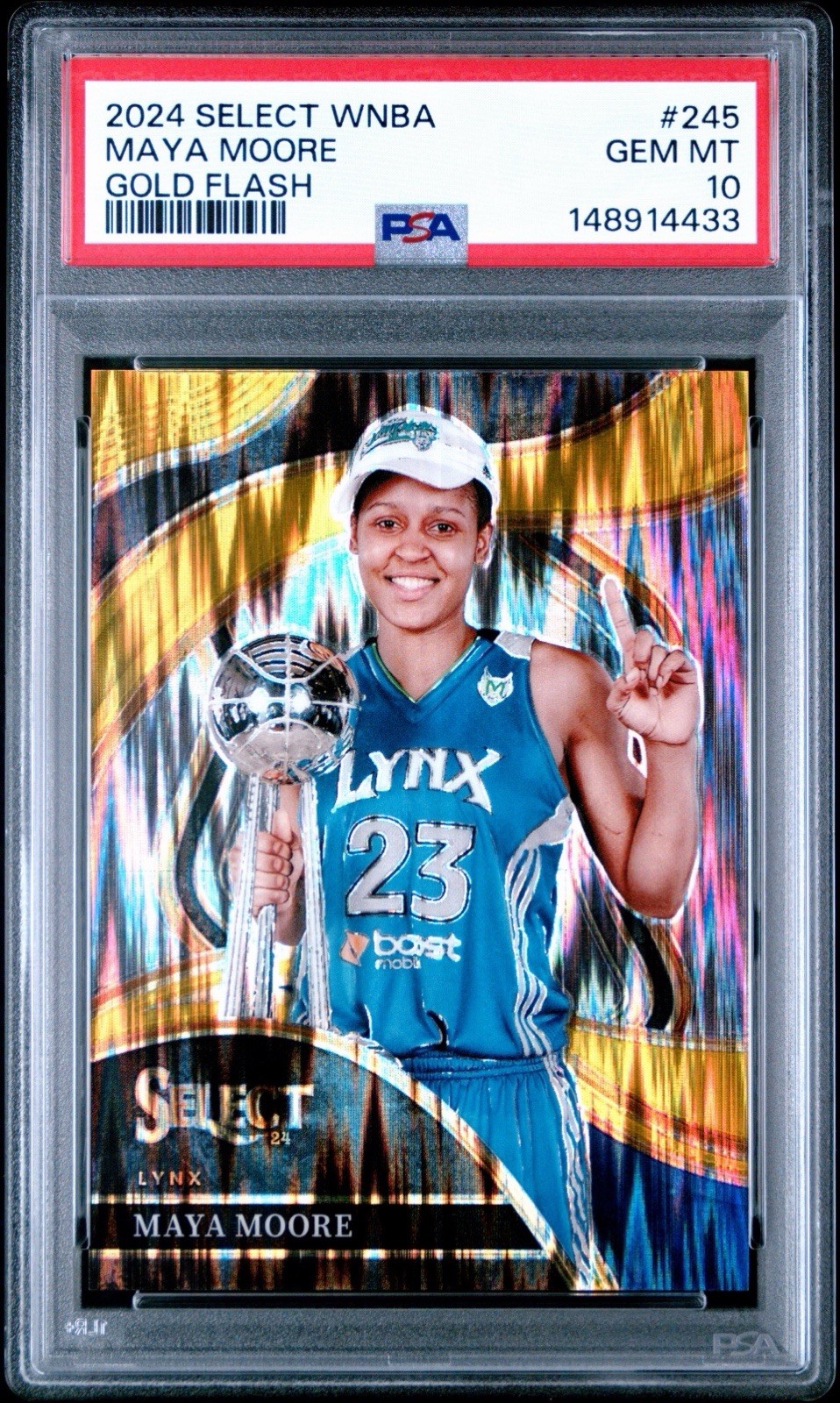 2024 Select MAYA MOORE Gold Flash Prizm /10 PSA 10 POP 1 💎 Lynx SSP Courtside