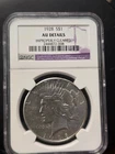 1928 US Peace Silver Dollar $1 Key Date AU+ Details ( Improperly Cleaned)