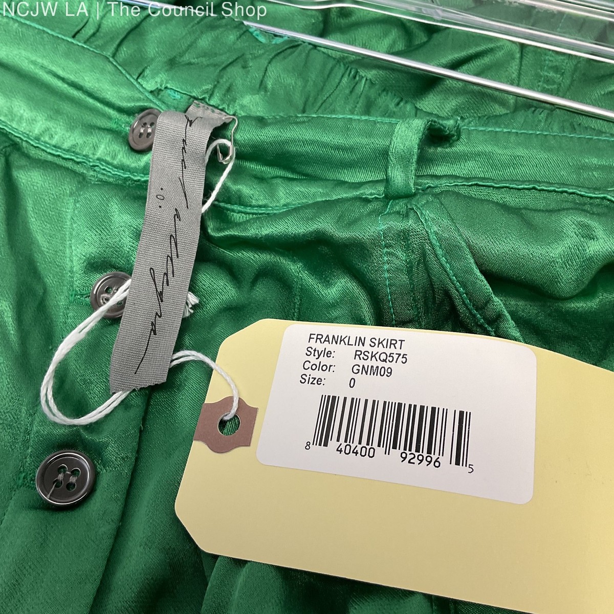 Raquel Allegra Green Rayon Button Front Skirt - Size 0 New | eBay