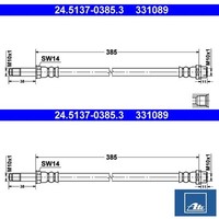 2X Bremsschlauch ATE 24.5137-0385.3 2 BremsschläUche Rechts Links Vorne