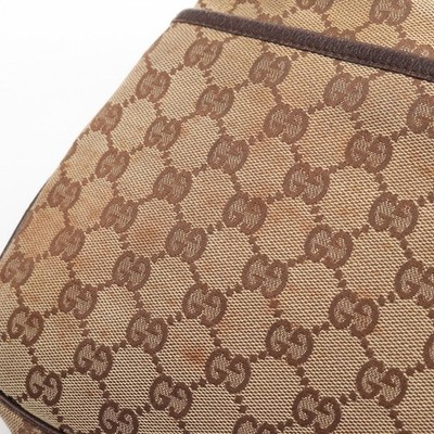 GUCCI GG canvas Shoulder Handbag 121023 leather Beige Brown Used