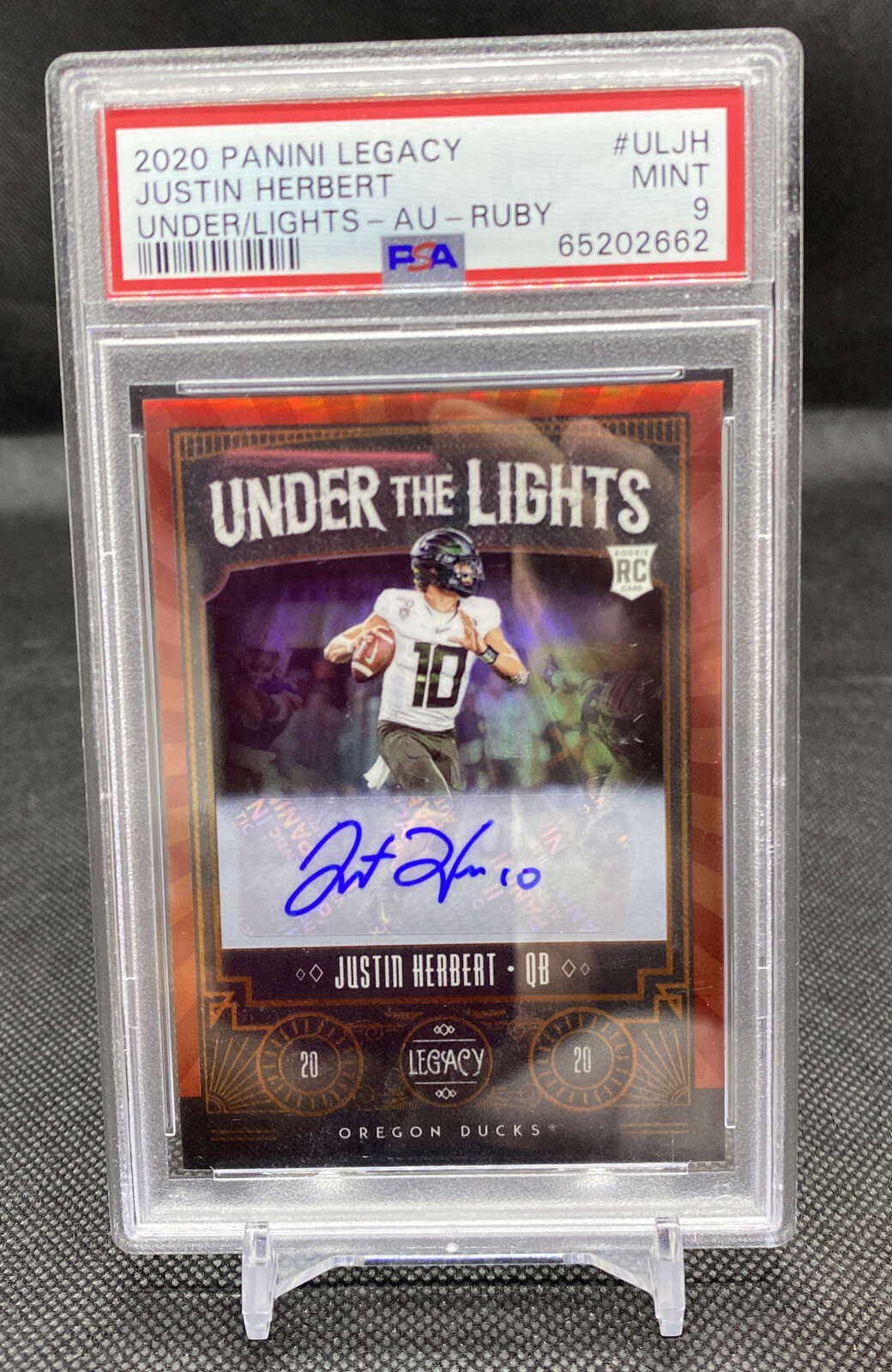 Justin Herbert Panini Legacy Under the Lights #ULJH Ruby