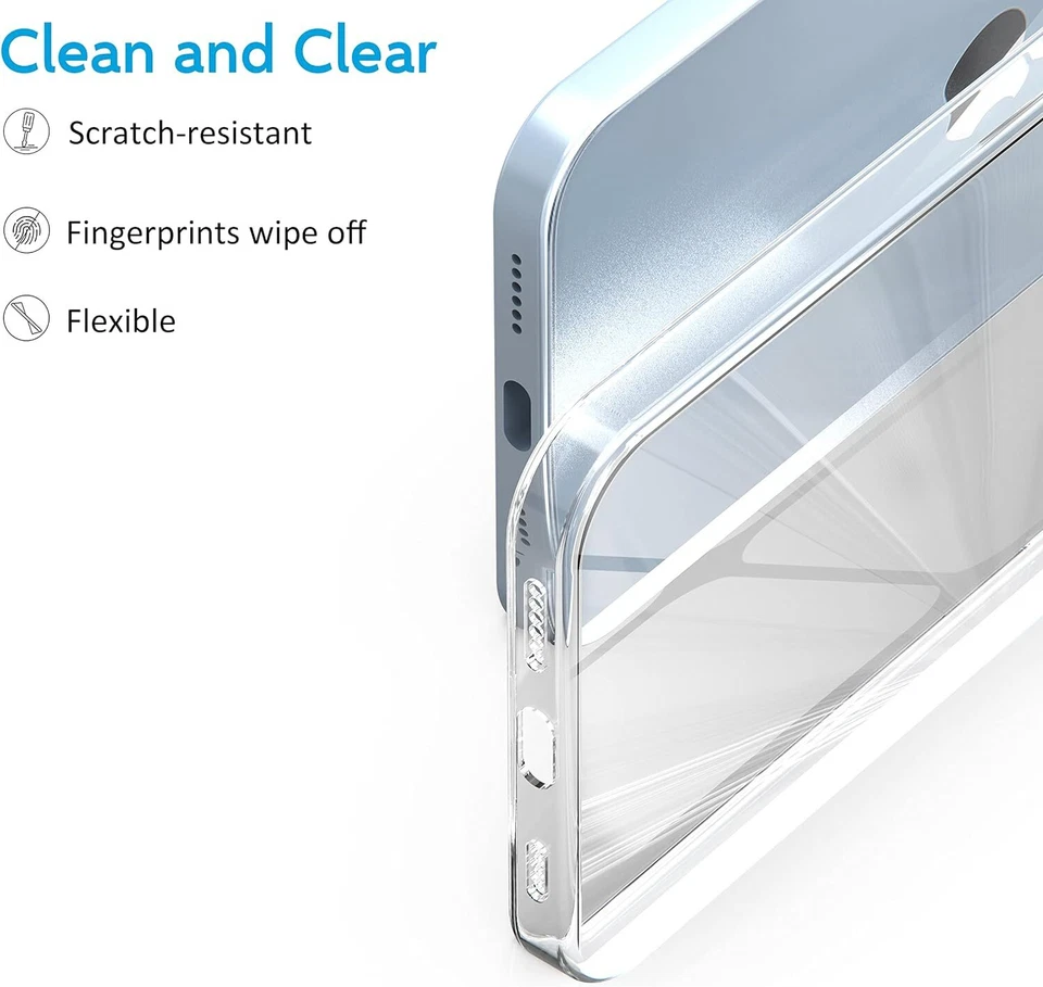 TPU CLEAR Cover + 2 Pellicola Vetro Custodia Case Trasparente Display per IPHONE - Immagine 4 di 4