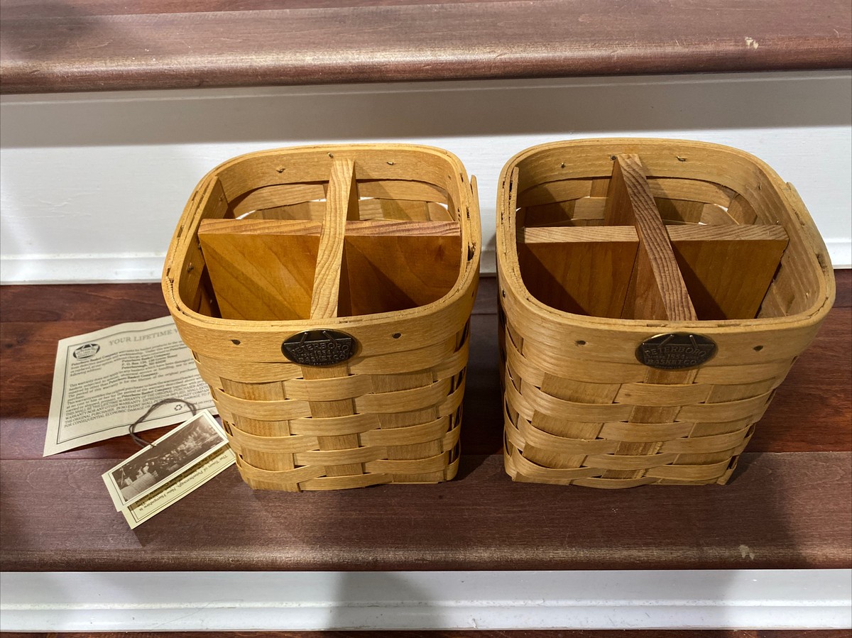 Vintage Peterboro Basket With Divider Set Of 2 | eBay