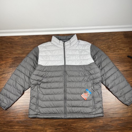 Columbia Jacket Coat Mens XXL Gray & White White Out Omni Heat Insulated New