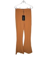 Pretty Little Thing Womens Dress Pants Knit Flare Back Tie Neck Halter Top 6 NWT