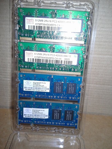 Hynix Ram PC2-4200S 2x 512MB 1GB /Nanya PC2 -4200s 2x 512mb 1GB Laptop Memory - Picture 3 of 7
