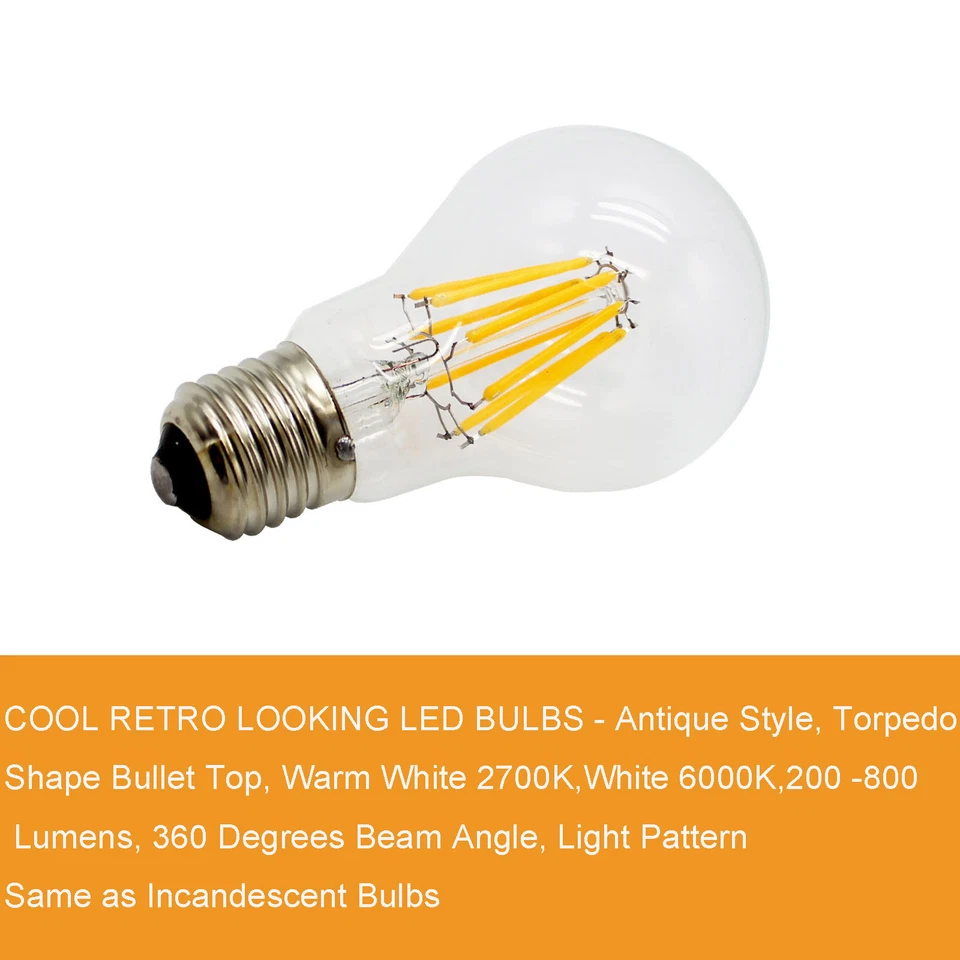 Retro Dimmable LED Filament Candle Light Globe Bulb E14 E27 B22 2W 4W 6W 8W Lamp - Image 3 of 4