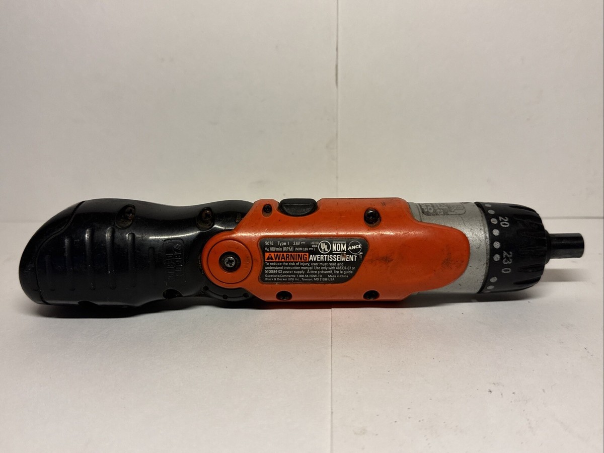 Black Decker Pivot Driver V Cordless Screw Driver 9078 Tool Only