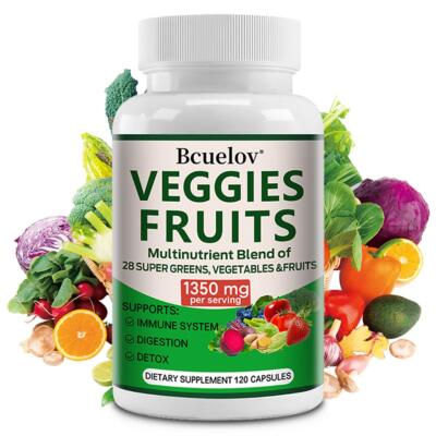 Organic Superfood Greens & Fruit Supplements - Energy Super Food Fruits and Vegg