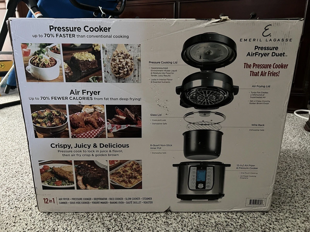 Emeril Lagasse Pressure Air Fryer Duet 8 Qt Accessories Factory Sale