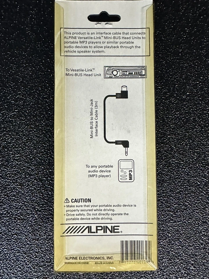 Alpine KCM-123B Mini-BUS to Mini-Jack Interface Cable (3M). New In box Car Audio - Image 2 of 2