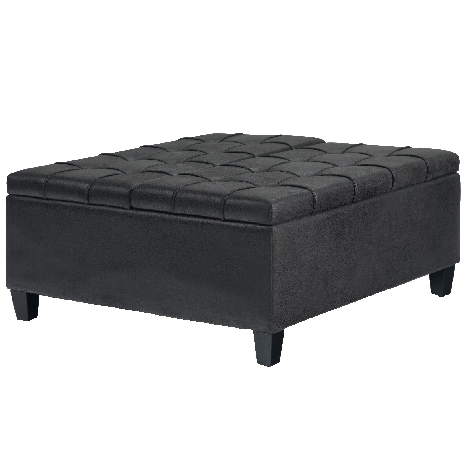 Space Black Storage Ottomans