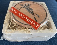 NEW 4 Coaster Art Golf Absorbent Coasters In Wood Box