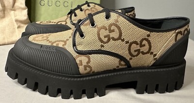Gucci Maxi GG Shoes Camel Ebony/ Black Men's Size 13 (US 13.5