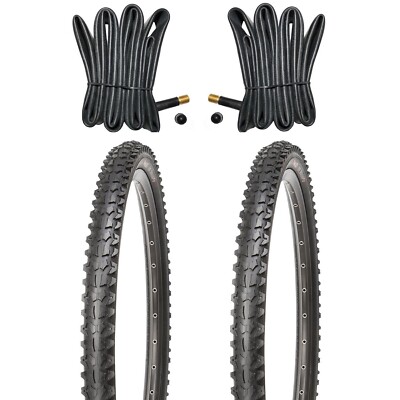 2x 26x1.95 Reifen Set inklusive 2x Schlauch mit Autoluftventil MTB Reifen Kujo