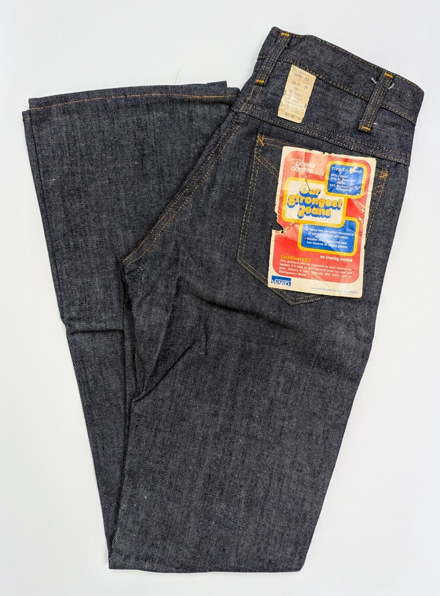 Vintage 1970s Montgomery Ward Power Denims Deadstock Blue Vintage 1970s Montgomery Ward Power Denims Deadstock Blue
