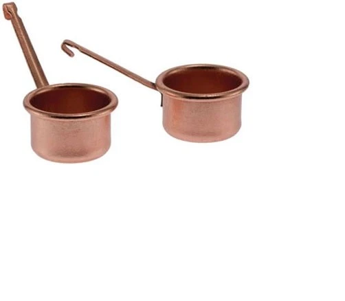 HANDLEY HOUSE Dollhouse Miniatures 1:12 Scale Copper Pots, 2pc #IM65394