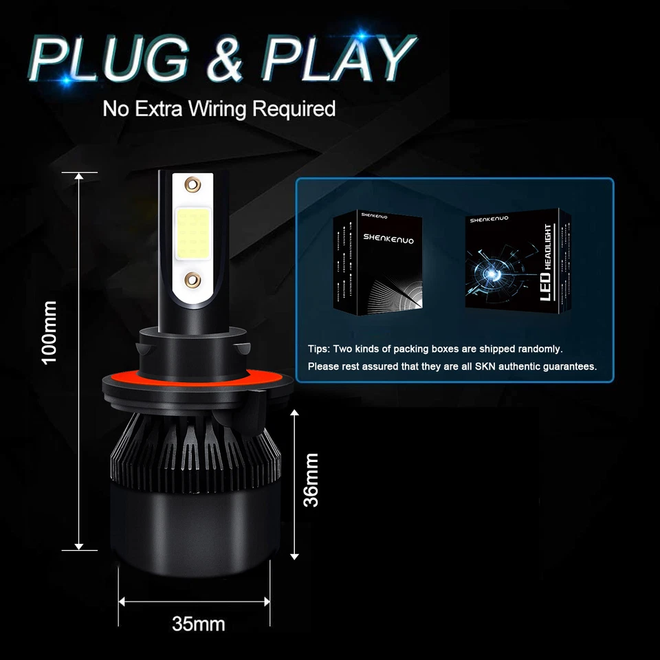 Kit de bombillas LED azules de haz alto/bajo para Mercury Grand Marquis 2006-2011 Foto 3 de 4