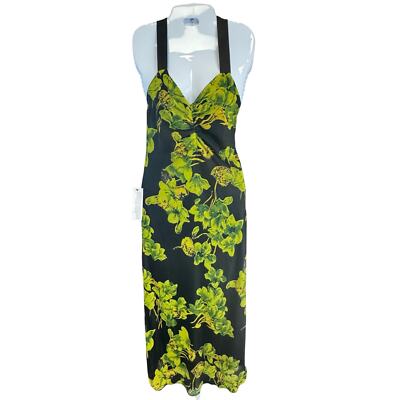 topshop green cami dress Topshop Green Strappy Split Front Cami Mini Dress Womens Size 6
