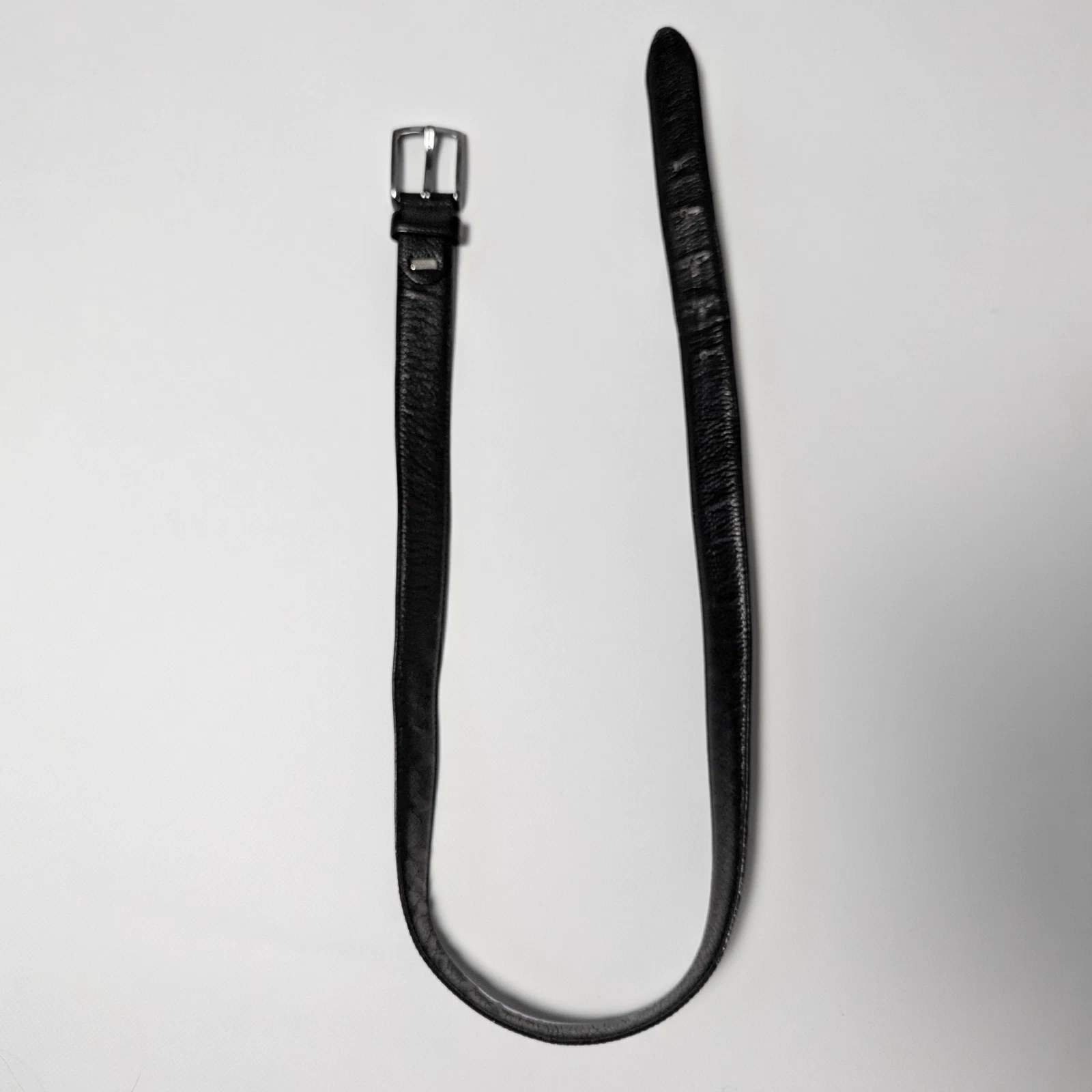 Cintura abito Kenzo vintage anni 90 pelle nera fibbia metallo classica taglia 32 34 M