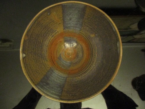 Vintage Mid Century Modern Studio Artisan Art Pottery Stunning Glaze Bowl Signed
