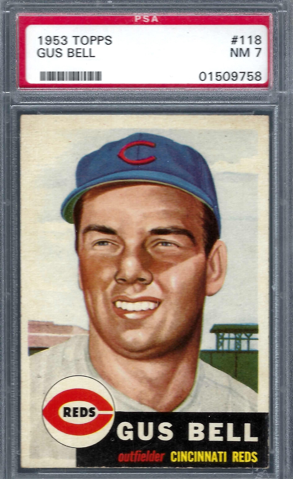 1953 Topps #118 PSA 7 Gus Bell Reds 118 Nice!