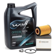 5L WOLF 0W30 LL III FE + HIRSCHER Ölfilter für VW GOLF 7 PASSAT T6 1.6/2.0 TDI
