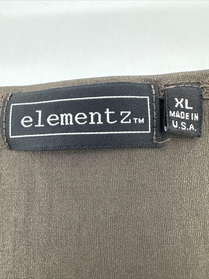 elementz Blouse Women X-Large Brown Solid Round Neck USA …#8058 - Image 2 of 4