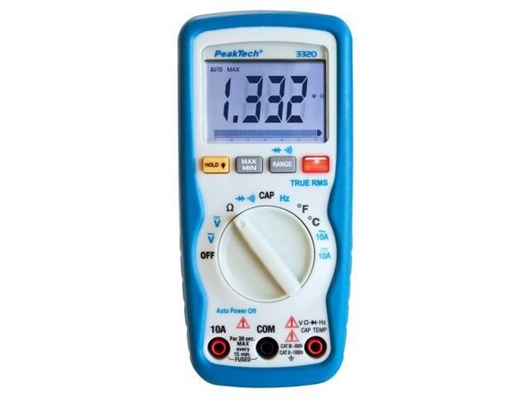 P 3320 Digitaler Multimeter Lcd 3,83 Ziffern (6000) I Dc: 6/10A Peaktech-image