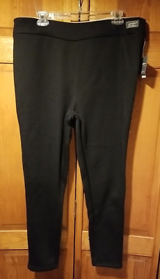 Eddie Bauer Women's Faux Sherling Bonded Leggings ~XL ~ Black ~ NWT