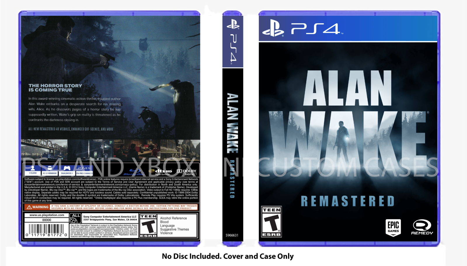 CUSTM CASE NO DISC Alan Wake II 2 PS5 NO DISC SEE DESCRIPTION