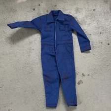 SU-CH-WKSUIT-BU: 1/12 weathered Blue Coverall Worker Suit for 6" Figure body