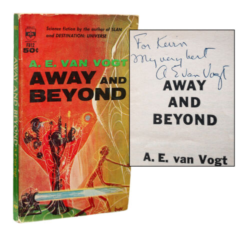 A.E. VAN VOGT SIGNED & INSCRIBED AWAY AND BEYOND RICHARD POWERS ART RARE PULP  - Picture 1 of 1