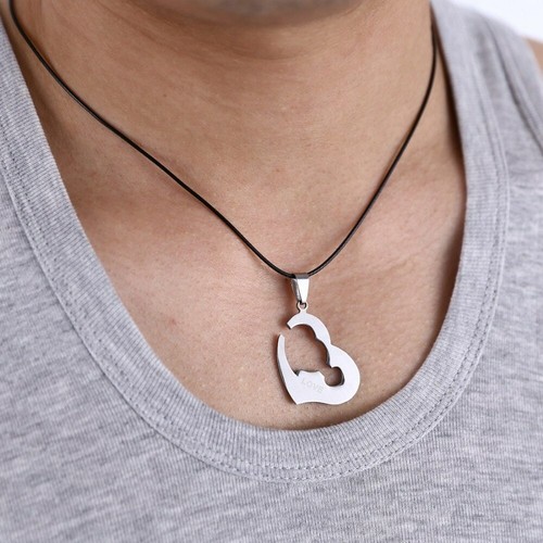 Collana Uomo Donna 2 in 1 Love Fidanzati Amiche del Cuore in Acciaio - Foto 12 di 18