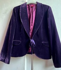 *stunning *monsoon* Purple Silk Velvet Jacket Ribbon Tie 16
