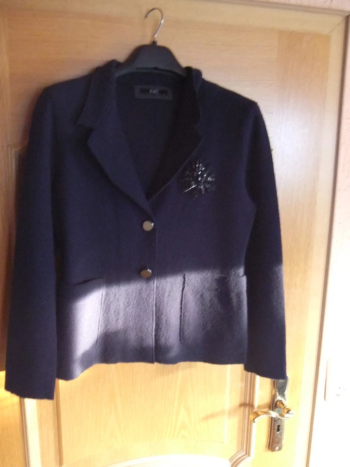 NICE CONNECTION Wolljacke dunkel blau Strass Gr. S/M 36/38 *neu* NP 379 € - Bild 2 von 4