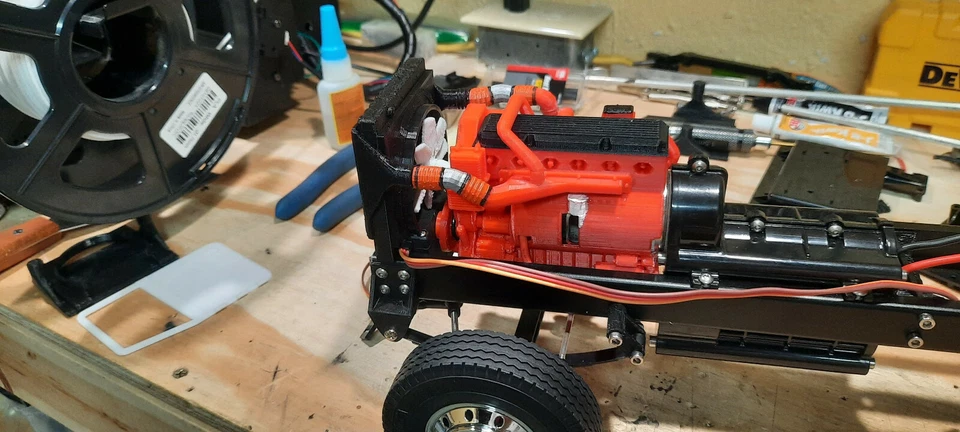 Motor Cummins ISIX15 1/14 Tamiya King Hauler Grand Knight impreso en 3D - Aeromax Foto 3 de 4