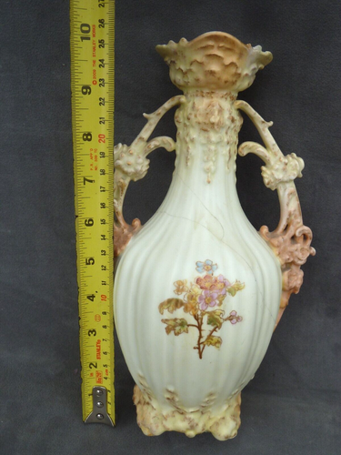 LOVELY ANTIQUE VICTORIAN BLUSH VASE 1890S PORCELAIN CONTINENTAL /WORCESTER STYLE - Picture 6 of 15