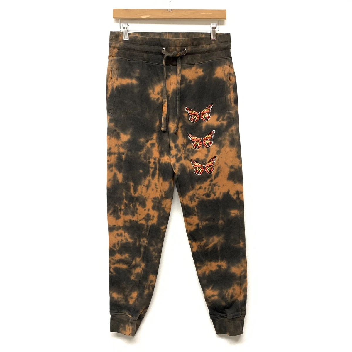 Black and orange store tie dye sweatpants