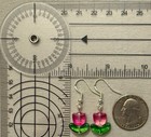 PINK TULIP FLOWER GLASS BEAD EARRINGS with Sterling Silver Ear Wires #3 — photo 3