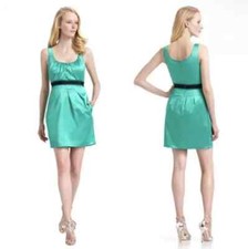 BCBG Max Azria Green Emerald Pleated Formal Cocktail Party Sleeveless Dress Sz 4