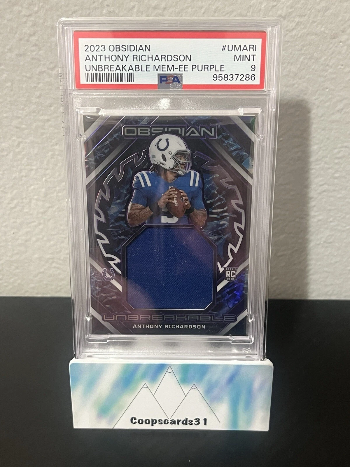 Anthony Richardson Panini Obsidian Unbreakable Memorabilia #UMARI Electric Etch Purple