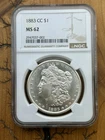 1883-CC Carson City Morgan Silver Dollar $1 NGC MS62