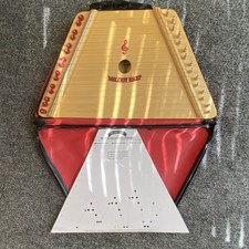 Melody Harp Zither Model Natural Finish Beige Red String Instrument with Red Bag