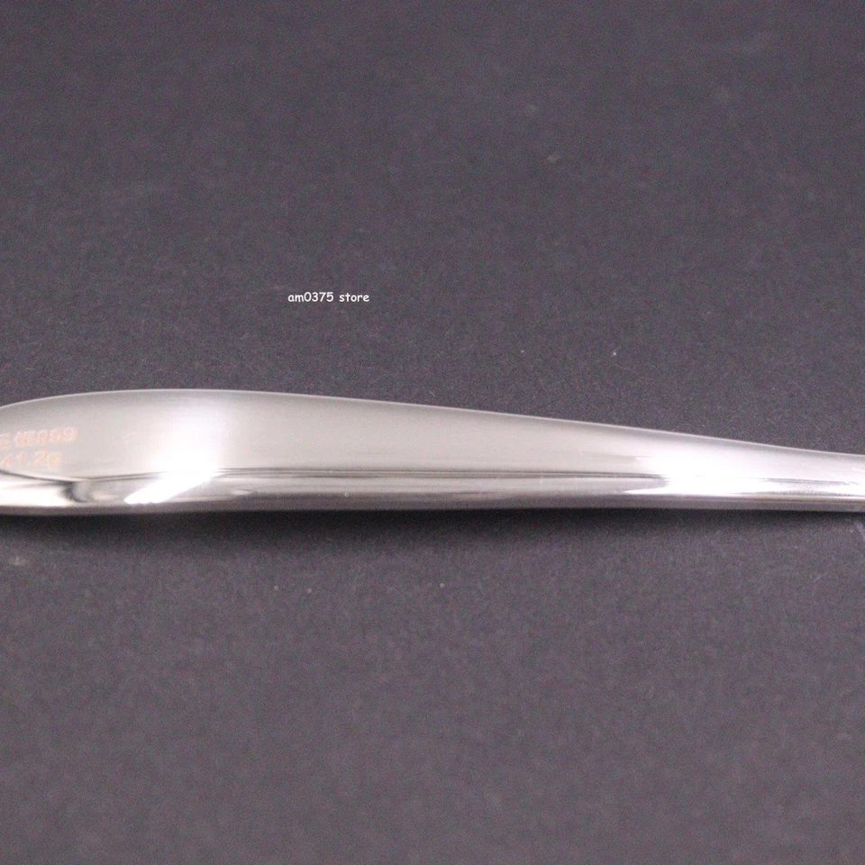 Tenedor de cena de plata fina maciza 999 vajilla vajilla tenedor de ensalada tenedor de frutas Foto 3 de 4
