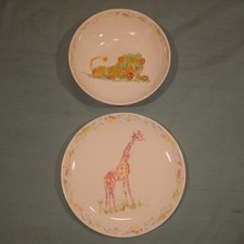Tiffany Co. Tiffany Jungle Baby Set 2pc Bowl Plate England Bone China