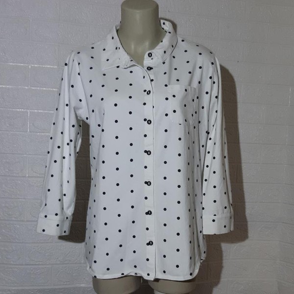 Women Laura Ashley Shirt White Cotton 40 / L / 48 #A1I5