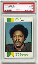 1973 Topps #288 Jack Tatum Rookie Card RC PSA 9 Mint Oakland Raiders. rookie card picture
