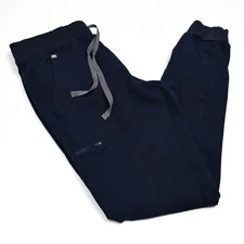 Figs Womens Zamora Jogger Scrub Pants Navy M Tall Pockets Drawstring Medical